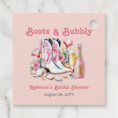 Étiquettes Cadeau Bottes et mousseuse douche nuptiale de cowgirl côt (Dos)