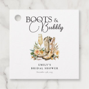 Étiquettes Cadeau Bottes et Pétillant Mariage Occidental