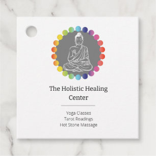 Étiquettes Cadeau Bouddha Chakras Arc-en-ciel Yoga Spirituel Métaphy