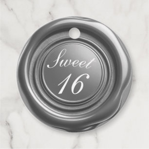 Étiquettes Cadeau Bougie argentée Sceau de cire goutte de mariage Sw
