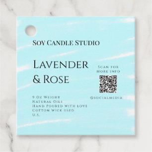 Étiquettes Cadeau Bougie de soja rose Lavender entreprise ajouter q 
