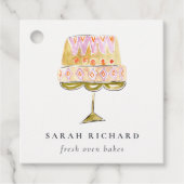 Étiquettes Cadeau Boulangerie de gâteau couleur pastel minimum (Devant)
