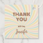 Étiquettes Cadeau Boule à facettes rose Groovy Remerciements de mari (Dos)