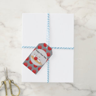 Étiquettes-cadeau Boule de bowling frappant les quilles avec motif d