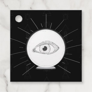 Étiquettes Cadeau Boule de cristal ésotérique voyant de l'oeil de vo