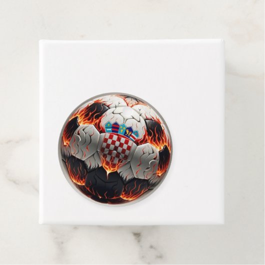 Étiquettes Cadeau Boule de football croate fière (En situation)