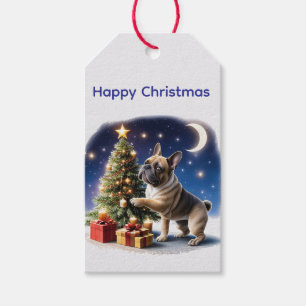 Étiquettes-cadeau Bouledogue français arbre de Noël Bouledogue