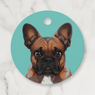 Étiquettes Cadeau Bouledogue français Cartoon Bouledogue Français
