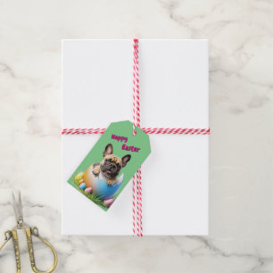 Étiquettes-cadeau Bouledogue français oeuf de Pâques French Bulldog