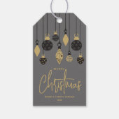Étiquettes-cadeau Boules de Noël chic (Devant)