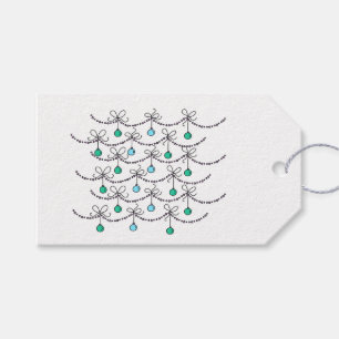 Étiquettes-cadeau Boules de Noël Motif à chaîne de lumière de