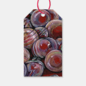 Étiquettes-cadeau Boules de Noël rouges (Devant)