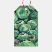 Étiquettes-cadeau Boules de Noël vertes (Devant)