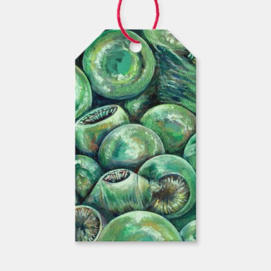 Étiquettes-cadeau Boules de Noël vertes (Devant)