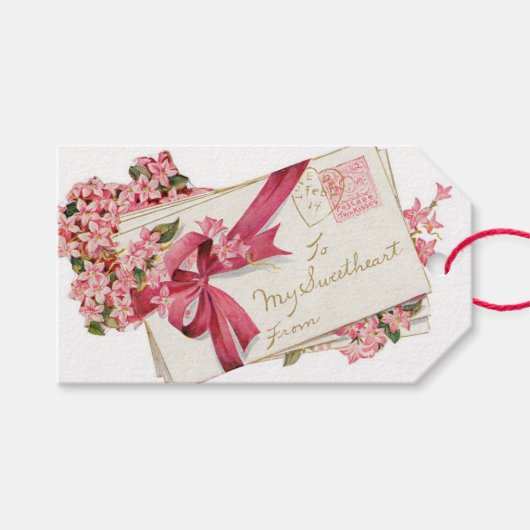 Étiquettes-cadeau Bouquet Antique Valentine (Devant (Horizontal))