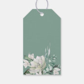 Étiquettes-cadeau bouquet blanc vert Baptême (Dos)