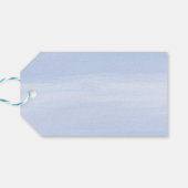 Étiquettes-cadeau Bouquet Bleu et Gris sur Fond Bleu (Dos Horizontal)