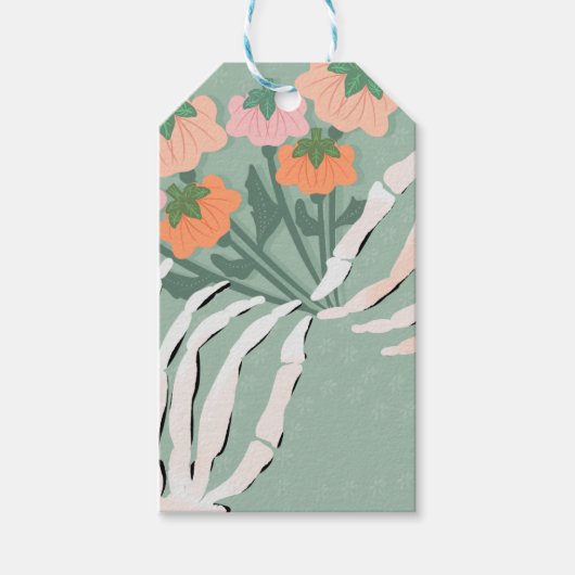 Étiquettes-cadeau Bouquet de citrouilles squelettes Halloween  (Devant)