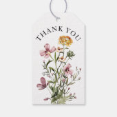Étiquettes-cadeau Bouquet de Fleur sauvage d'aquarelle #1 Merci (Dos)