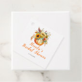 Étiquettes Cadeau Bouquet de fleurs de citrouille Shower de mariage (En situation)
