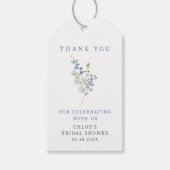 Étiquettes-cadeau Bouquet de fleurs délicates bleu doux (Devant)