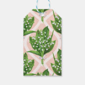 Étiquettes-cadeau Bouquet de lys de la vallée fleurs sur rose (Dos)
