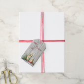 Étiquettes-cadeau Bouquet de Noël à trois bougies sur bois (Avec de la ficelle)