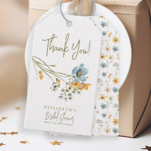 Étiquettes-cadeau Bouquet fleur sauvage douche nuptiale merci pour