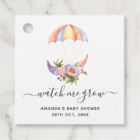 Bouquet floral Baby shower parachute Merci