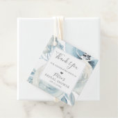 Étiquettes Cadeau Bouquet Floral Bleu Poussiéreux Rustique Merci (En situation)