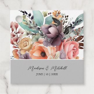 Étiquettes Cadeau Bouquet Floral Bohème Aquarelle
