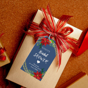 Étiquettes-cadeau Bouquet Floral de Poinsettia Remerciement pour Ent