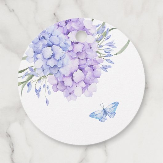 Étiquettes Cadeau Bouquet floral hydrangée (Dos)