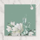 Étiquettes Cadeau bouquet vert blanc Baptême (Dos)