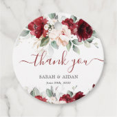 Étiquettes Cadeau Bourgogne et Merci Mariage rose pâle (Devant)