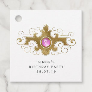 Étiquettes Cadeau Bourgogne et or Paris Gemstone Monogram