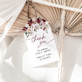 Étiquettes-cadeau Bourgogne Fleurs Roses Brousses Merci de douche