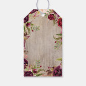 Étiquettes-cadeau Bourgogne Floral Mason Jar Rustique Mariage (Dos)