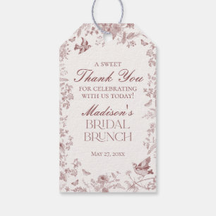 Étiquettes-cadeau Bourgogne Toile De Jouy Floral Mariage Favors de P