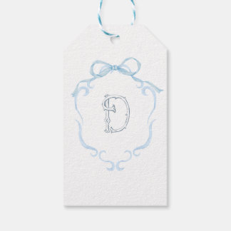 Étiquettes-cadeau Bouteille à monogramme aquarelle