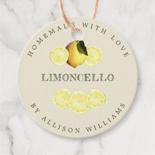 Étiquettes Cadeau Bouteille blanche d'antiquité Limoncello maison pe