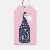 Étiquettes-cadeau Bouteille de champagne moderne tendance du Nouvel (Devant)