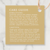 Étiquettes Cadeau Bouteille de diffuseur en roseau blanc vanille (Dos)