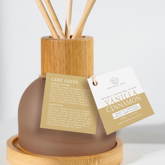 Étiquettes Cadeau Bouteille de diffuseur en roseau blanc vanille