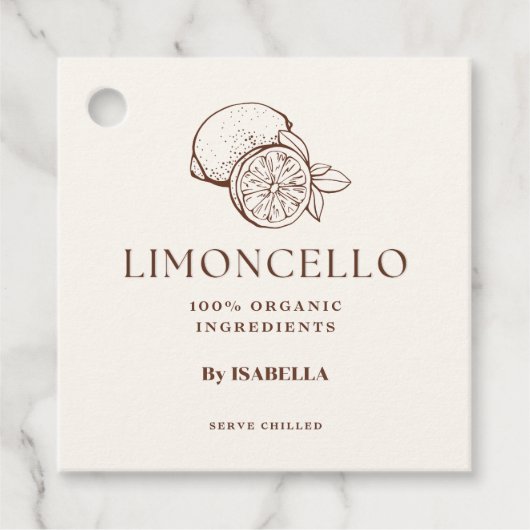 Étiquettes Cadeau Bouteille de limoncello maison tendance (Devant)