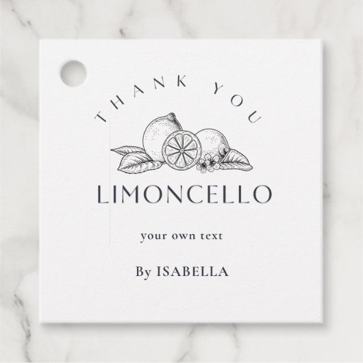 Étiquettes Cadeau Bouteille de liqueur au citron Limoncello maison t (Devant)