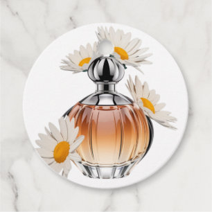 Étiquettes Cadeau Bouteille de parfum de marguerite