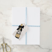 Étiquettes-cadeau Bouteille de vin Merci mousseux Bow noir (Avec de laficelle)