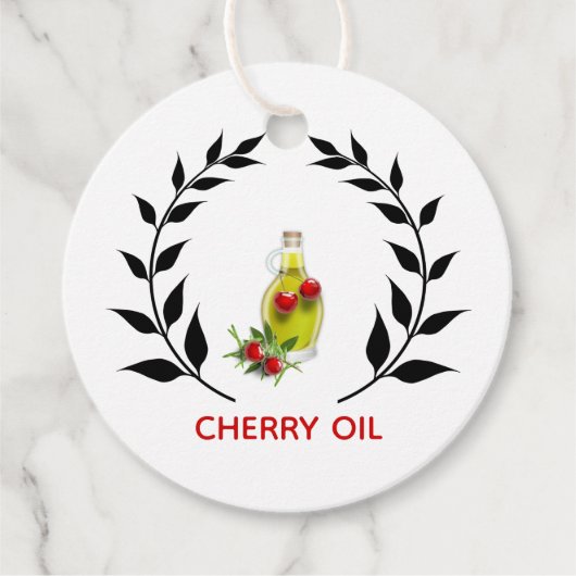 Étiquettes Cadeau Bouteille d'huile de cerise produits maison (Devant)