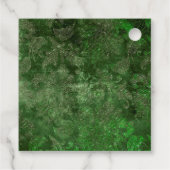 Étiquettes Cadeau Bouteille émeraude verte et Damas (Dos)